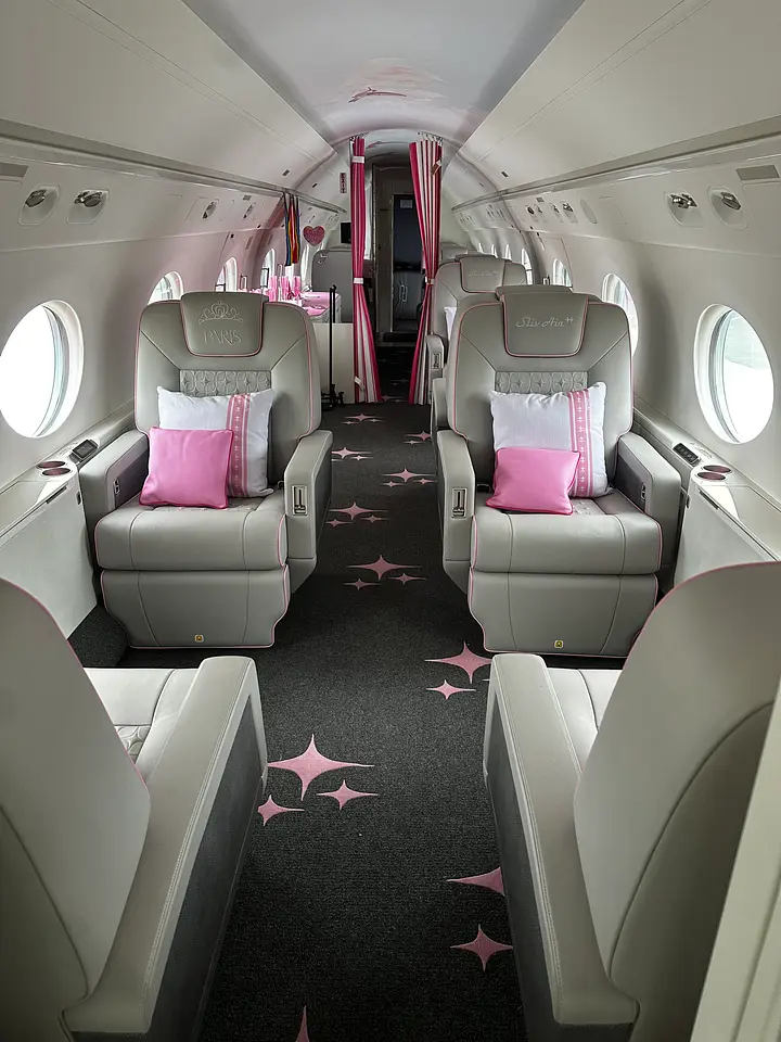 Bespoke VIP jet cabin detailed