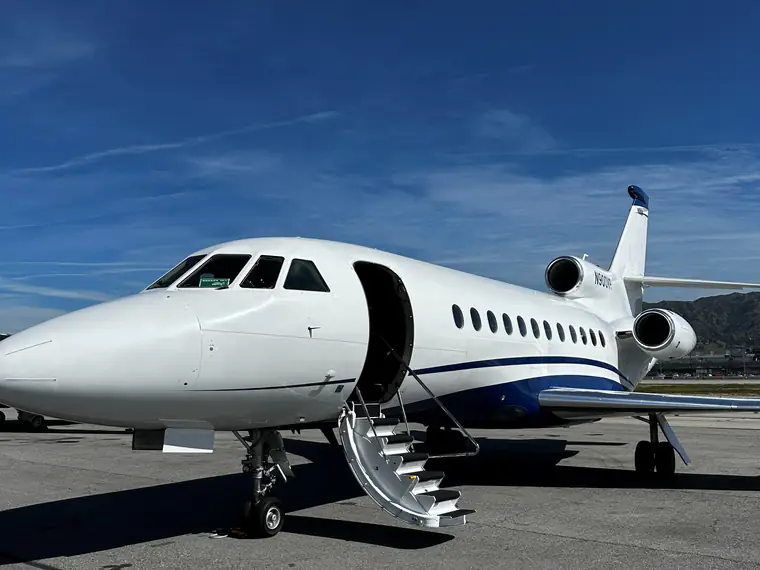 Business jet exterior washed and dried